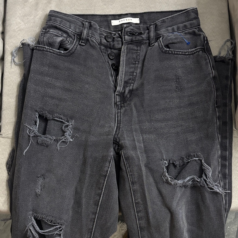 PacSun Charcoal Ripped Denim